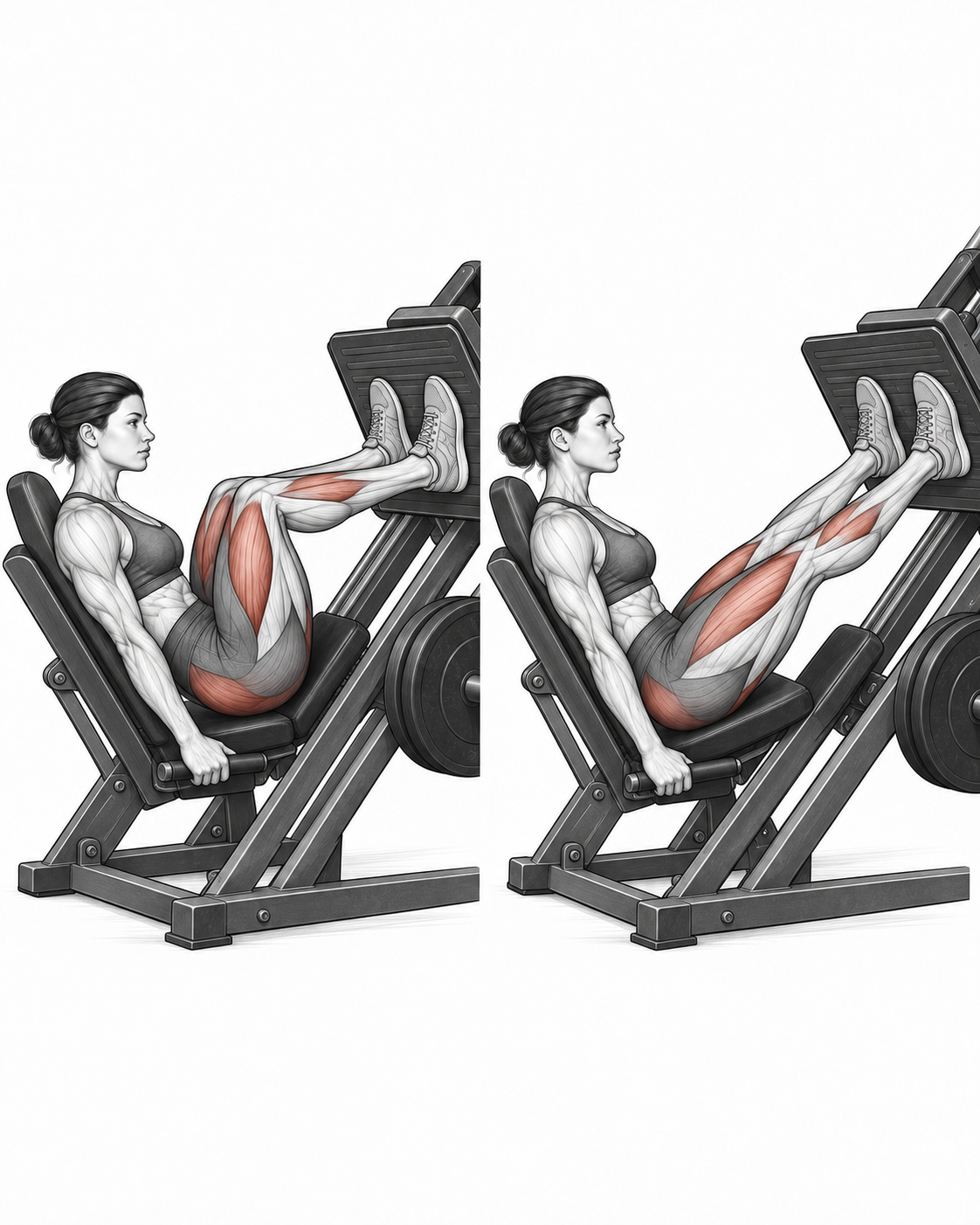 Demonstração do exercício Leg press