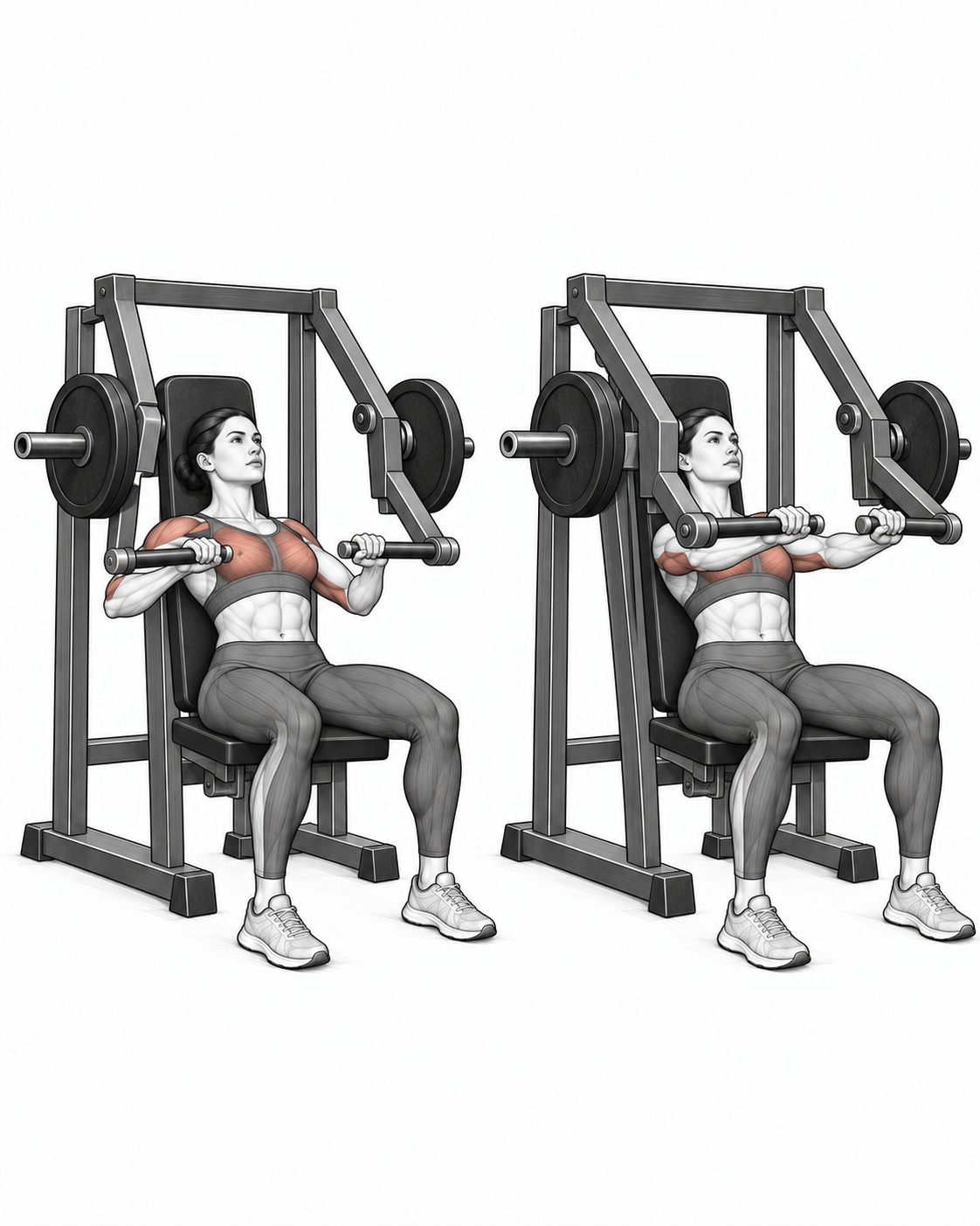 Demonstração do exercício Supino ou chest press